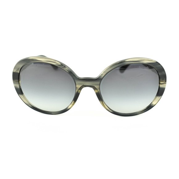 CHANEL: Gray "Horn" & "Chain" Logo Sunglasses (lc) - Picture 2 of 11